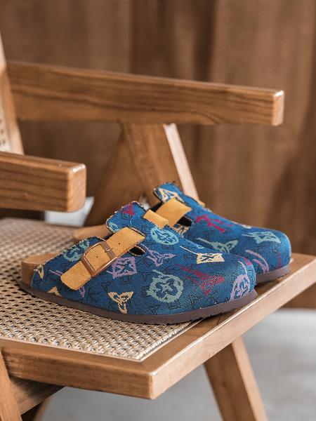 Unisex Birk Wooden Sandals, Comfortable Trendy Design, Breathable Slippers, Random Floral Pattern, Perfect Casual Wear, Ideal Gift Choice