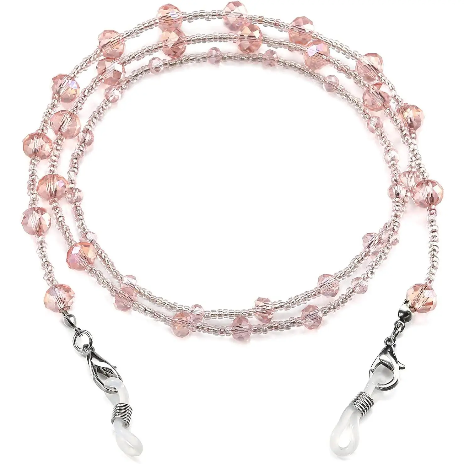 Eyeglass Chain for Women Pink Beaded Glasses Holder Necklace Reading Glasses & Sunglasses Daily Use
