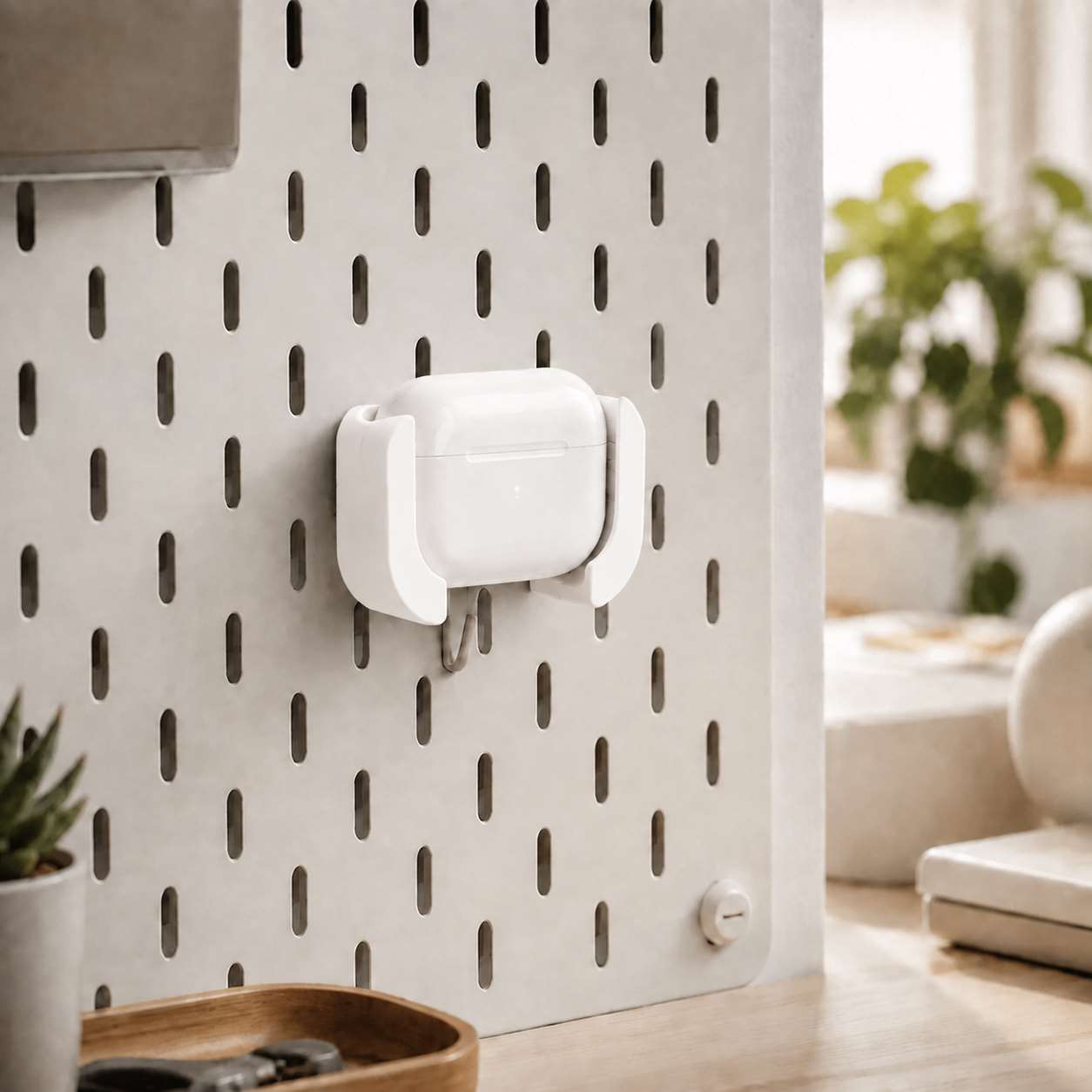 Skadis Pegboard Compatible Earphone Charging Stand Wall Hanging Cable Organizer Holder