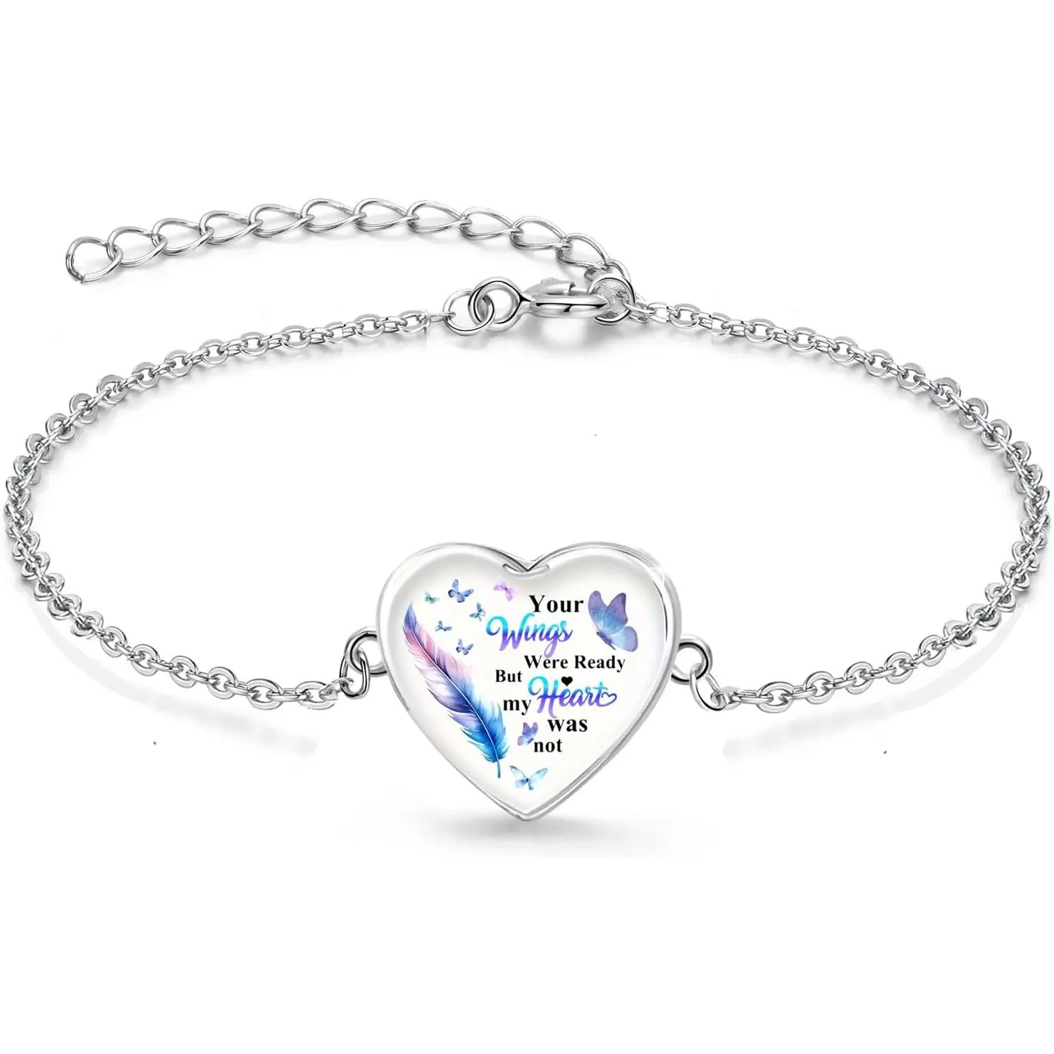 Wing Heart Cremation  Urn Bracelet for Ashes for Women Memorial Ashes  Link Bracelet