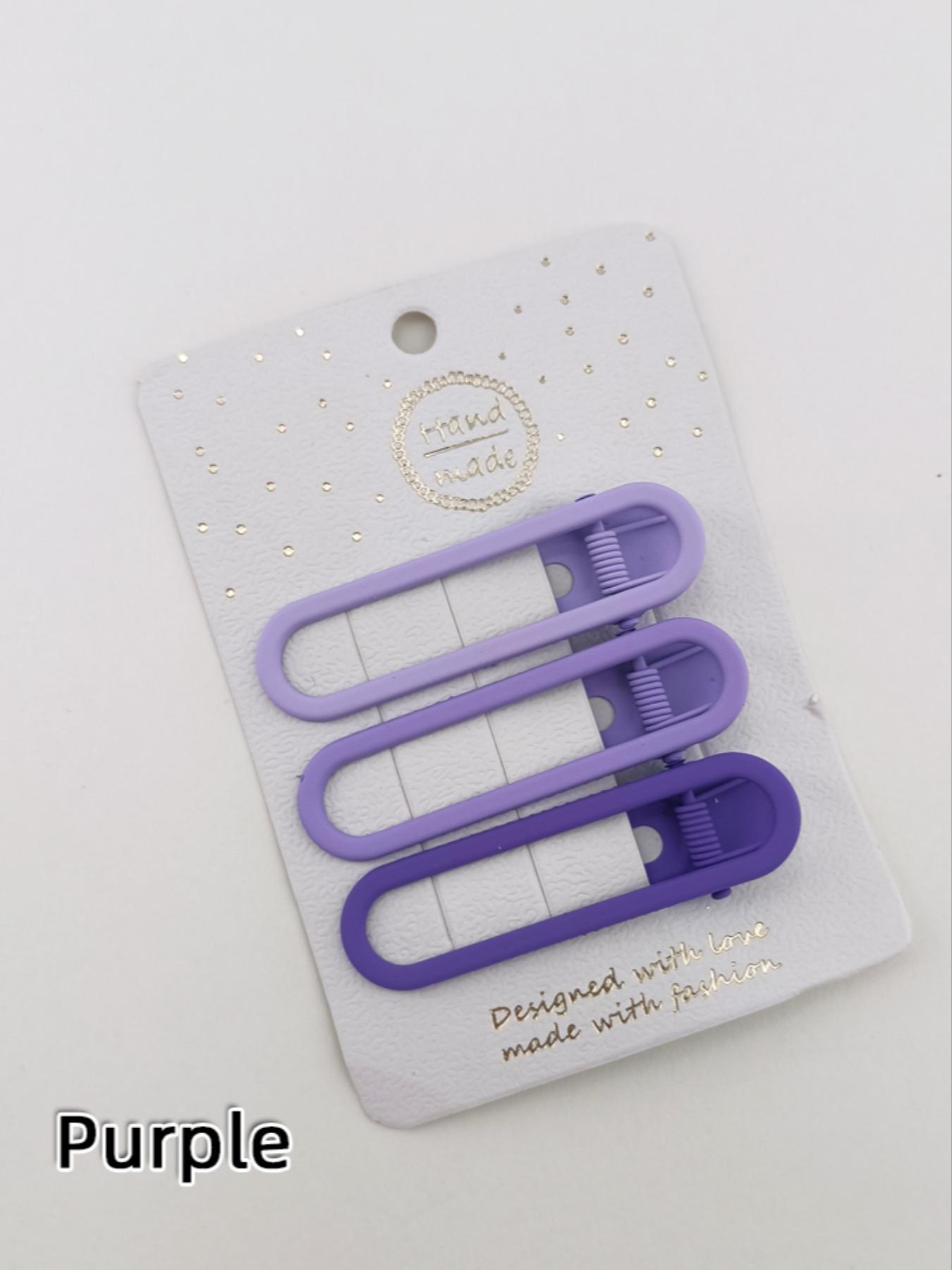 1 Pack of 3 Hollow Out Oval Duckbill Clips, Metal Material, Matte Finish, Lightweight, Suitable for Commuting, School, Dates, Fashionable and Practical