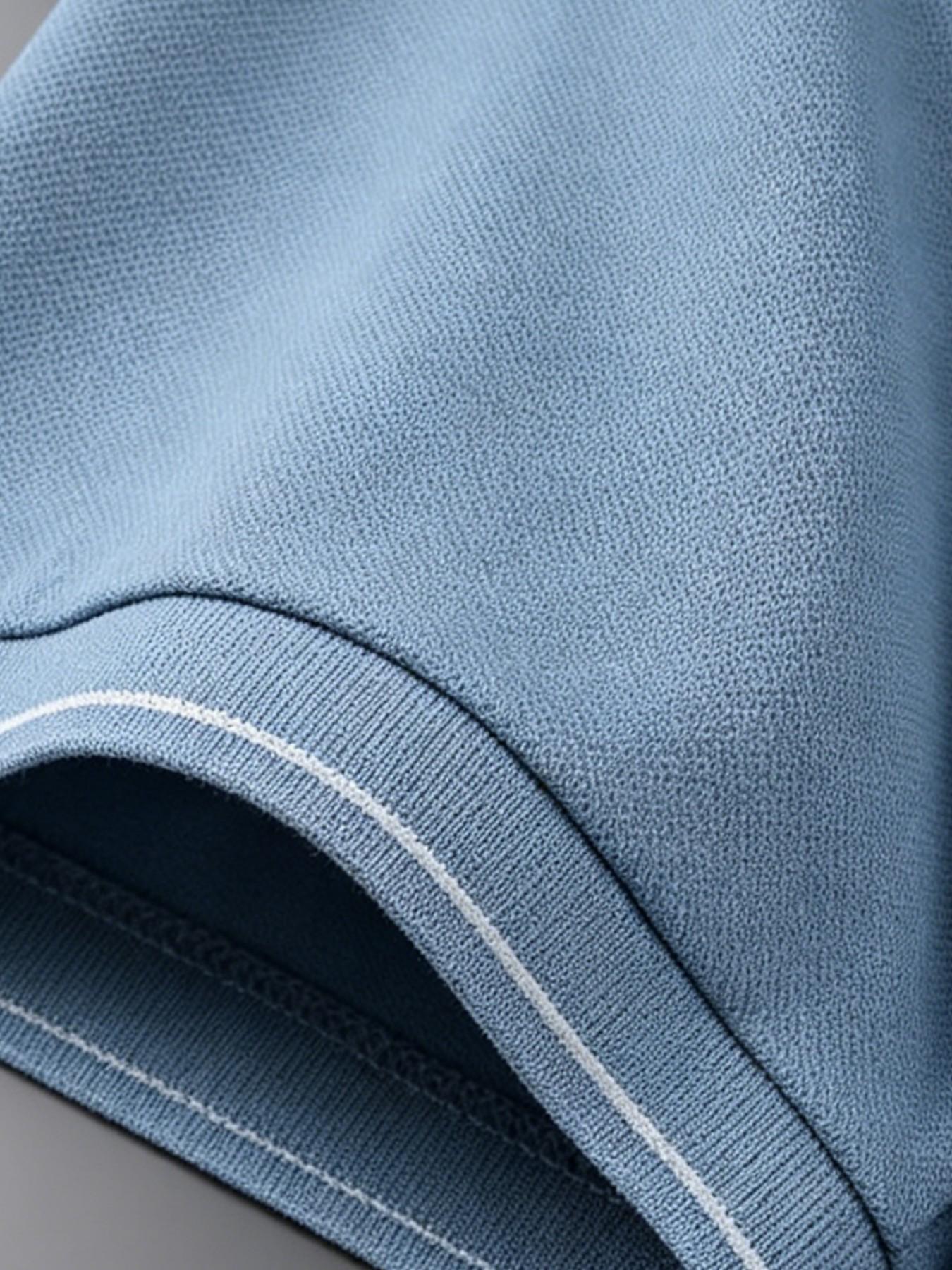 Men's Casual Summer Print T-Shirt, Argentine Flag Design, Geometric Pattern, Lightweight Breathable, Short Sleeve Polo Shirt