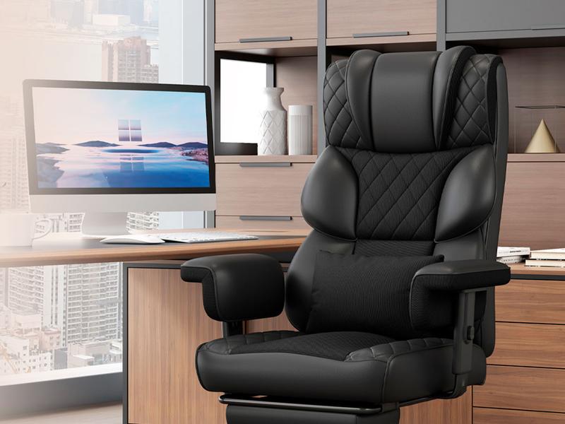 Vonesse Big and Tall Office Chair, Computer Chair with Soft Adjustable Armrests, Ergonomic Gaming Chair with Breathable Linen Design, Executive Chairs with Footrest V3048A