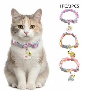 Colorful Lace Pet Collar – INS Minimalist Cream Style with Lemon/Heart/Flower Pendant – 1pc/3pcs Set – Adjustable 17-30cm Soft Cotton Breathable – for Small Cats Dogs – Wedding Birthday Party Daily Photo Prop – Viral TikTok Cute Jewelry