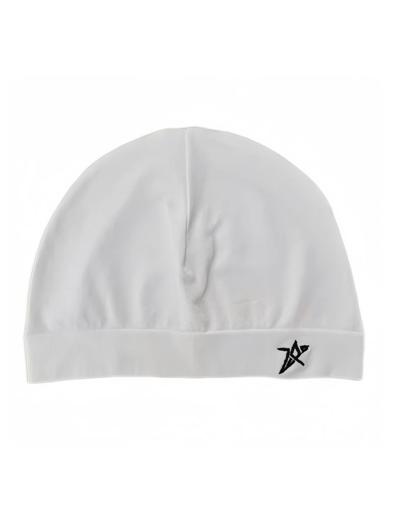 Star Embroidered Satin Lined Skull Cap, Adjustable High-Quality Elastic Design, Unisex Simple Eternal Style, Perfect Travel Companion, Premium Quality Cap