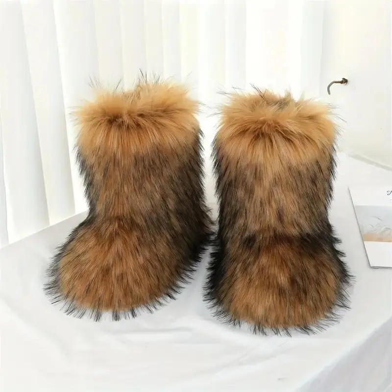Cozy Faux High-Boots - Soft Plush Lined, Warm, Comfortable, Fuzzy, Snow-Ready, Y2k-Inspired Winter Boots for Women - for Cold Weather, Casual Outings, and Trendy Fashion Statements(Sports & Outdoor)(Home Supplies)(Sports & Outdoor)