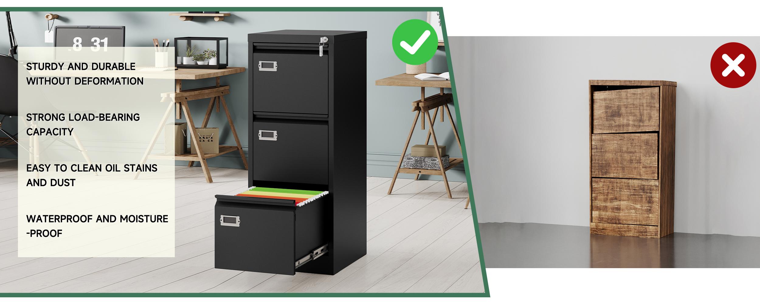 Letaya Mobile File Cabinet with Lock,2 Drawer Under Desk Metal Rolling Filing Cabinets for Home Office Organizer Letters/Legal/A4(Required Assemble)