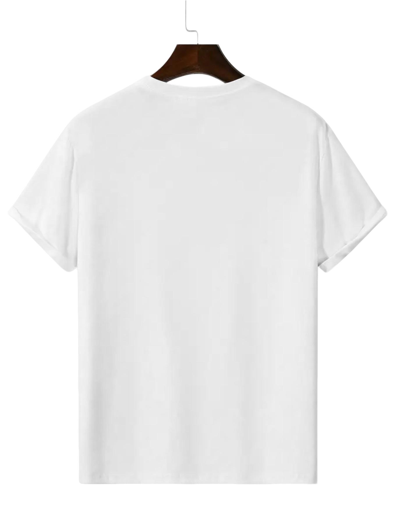 Basketball Player Graphic Print Men's Short Sleeve T-Shirt, Fashion Casual Round Neck Top, Comfortable for Outdoor and Sports Activities