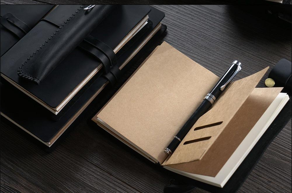 100% Genuine Leather Journal Refillable Travel Notebook Retro DIY Handmade Diary Sketchbook School Office Gift Customized