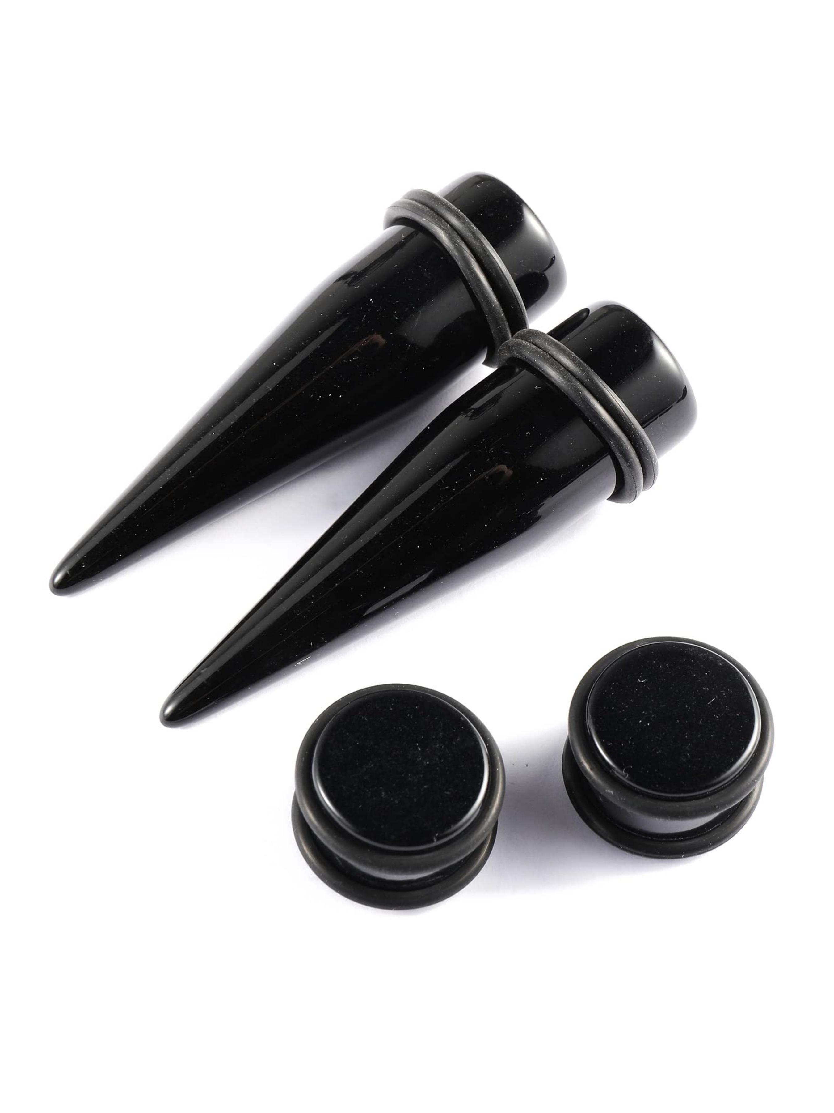 Ear Stretching Kit Gauges 24 Pieces Big Gauges 10mm-20mm Ear Gauges Expander Set Acrylic Ear Tapers and Plugs Body Earring Piercing Kits Black Color
