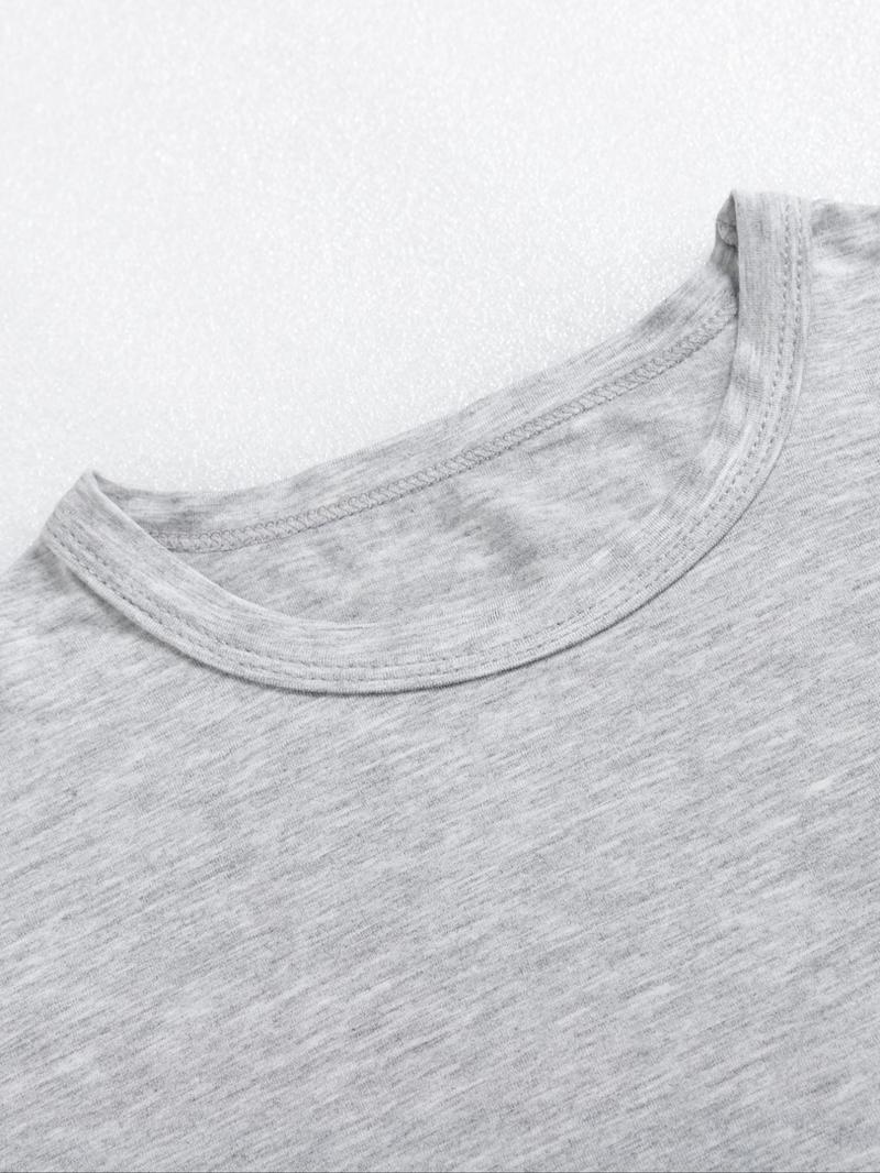 Women's Solid Round Neck Crop Top & Skinny Pants Loungewear Set, Summer Outfits 2024, Casual Comfy Pyjama Set for Women, Comfy Loungewear Set for Women Home Wear, Pyjamas for Women