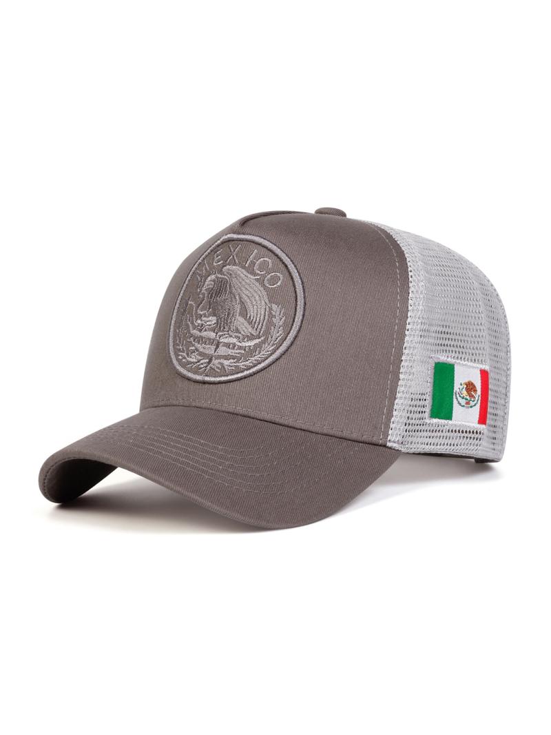 Unisex Mexican Flag Baseball Cap, Adjustable Sun Protection Hat for Spring & Fall, Casual Fitted Outdoor Travel Beach Vacation Headwear