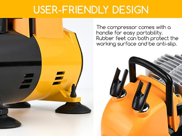 MEEDEN Airbrush Compressor Kit - 1/5 HP Quite Air Compressor for Model Painting with 6 Feet Hose