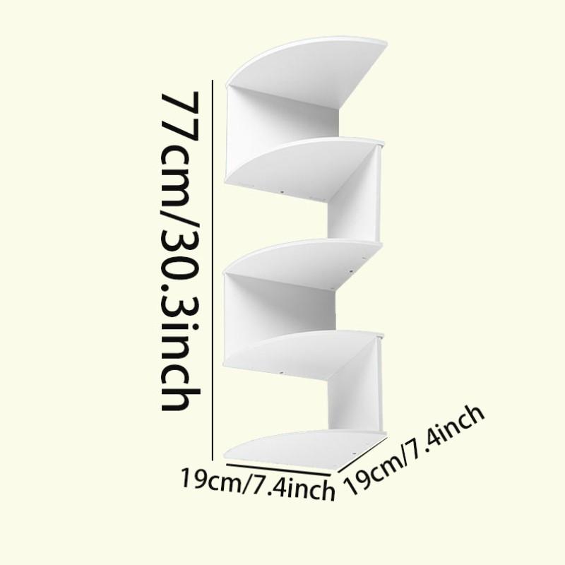 Five-Tier Floating Corner Bookshelf, Space-Saving Zigzag Plant Shelf for Bedroom Living Room Bathroom Home Office