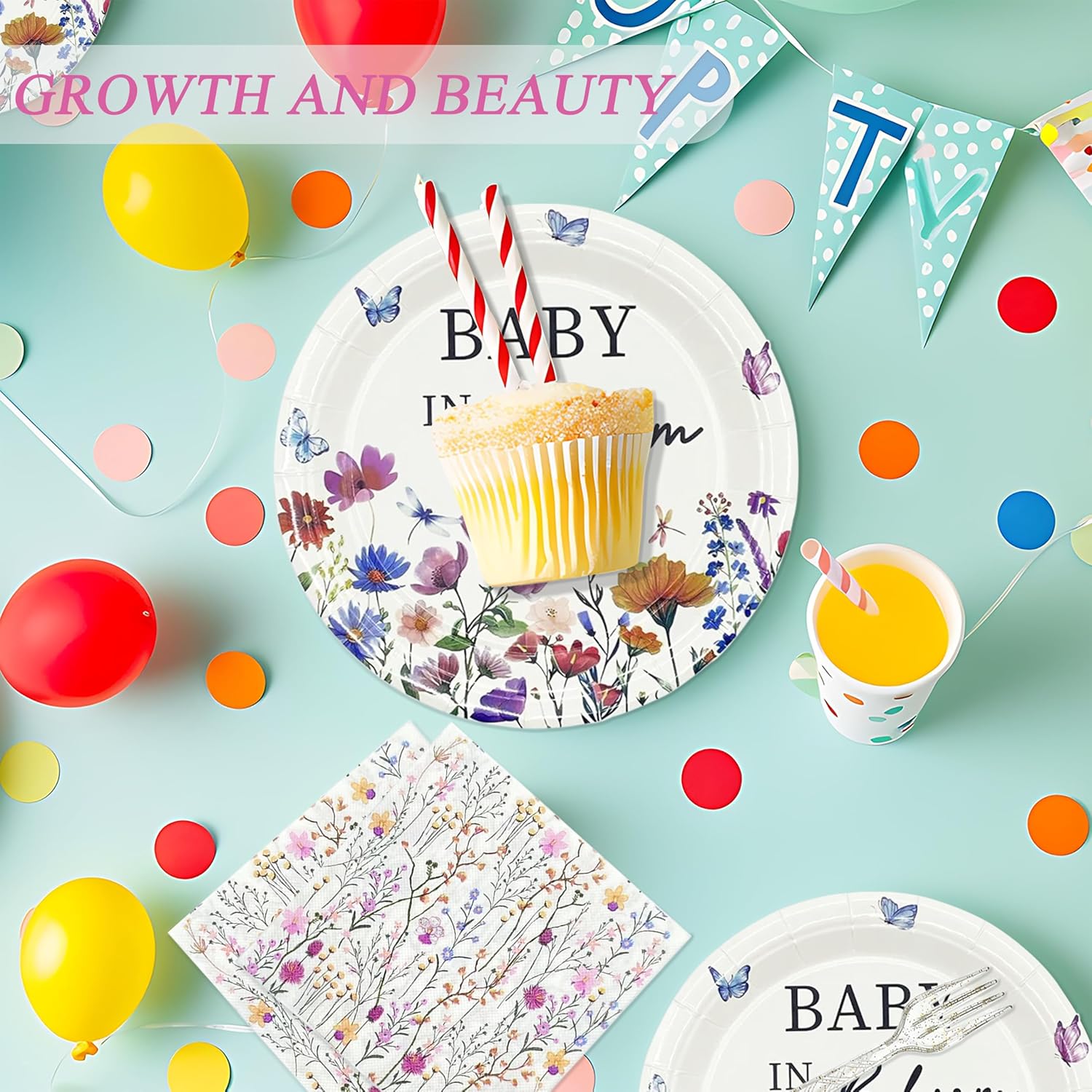 72PCS Happy Birthday Party Tableware Set, Sage Green and Gold Disposable Paper Plates, Napkins and Forks for 24 Guests, Includes 7 Inch Plates, 6.5 Inch Napkins and 6.3 Inch Forks for Birthday Party Decorations