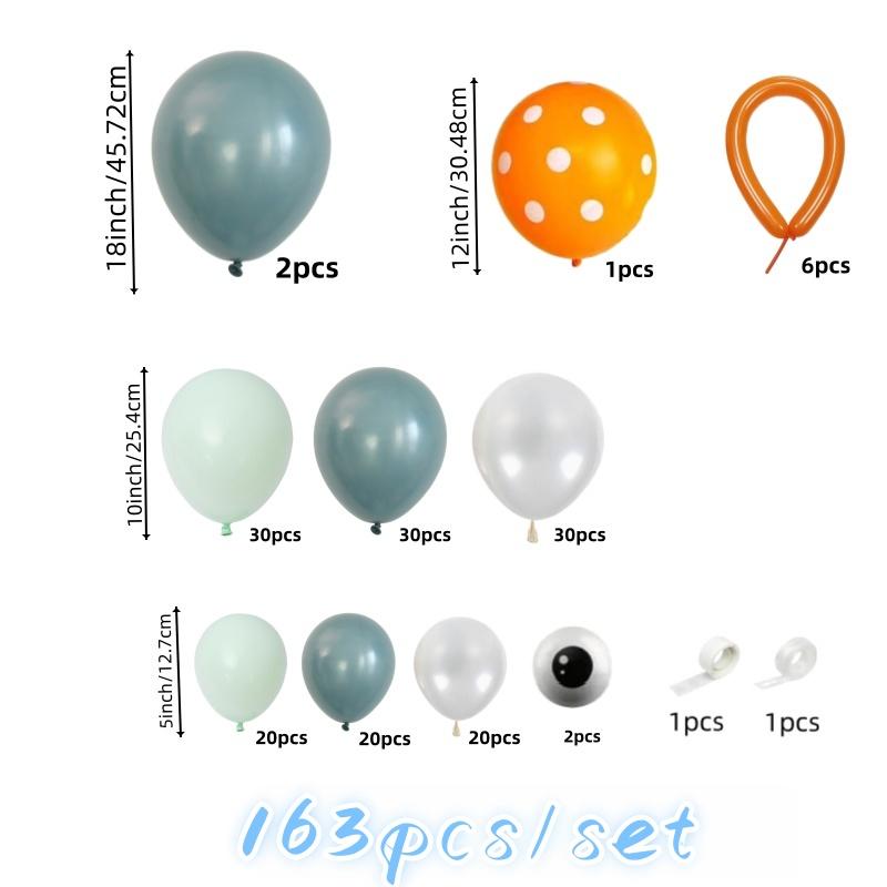 163pcs Vintage Ocean Theme Balloon Arch Set, Blue Balloons, Perfect for Kids Birthday Party, Summer Beach Party, Pool Party Decor