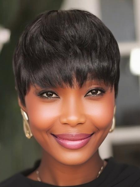 Pixie Cut Wig Human Hair Short Human Hair Wigs for Women Kinky Curly Wig Ombra Blonde 1b/27 Red Short Wigs Human Hair Natural Hair Pixie Wig with Bang