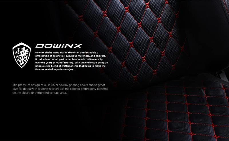 Dowinx Gaming Chair Office Chair PC Chair with Massage Lumbar Support, Racing Style PU Leather High Back Adjustable Swivel Task Chair with Footrest