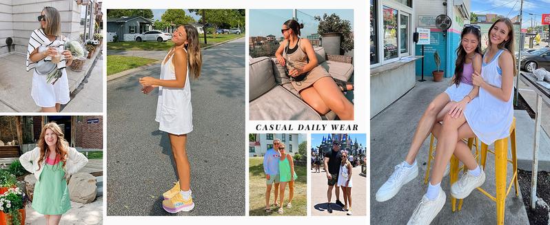 Molitree Women's Summer Sleeveless Mini Dress Athletic Dress V Neck Spaghetti Strap Short Tennis Dress with Built-in Shorts