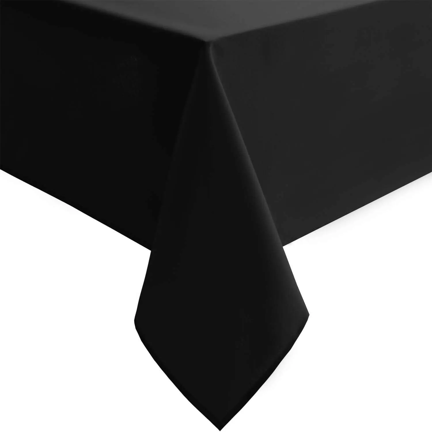 Black Rectangle Tablecloth - 54 x 80 Inch - Waterproof & Wrinkle Resistant Washable Fabric Table Cloth for Dining, Party and Outdoor use