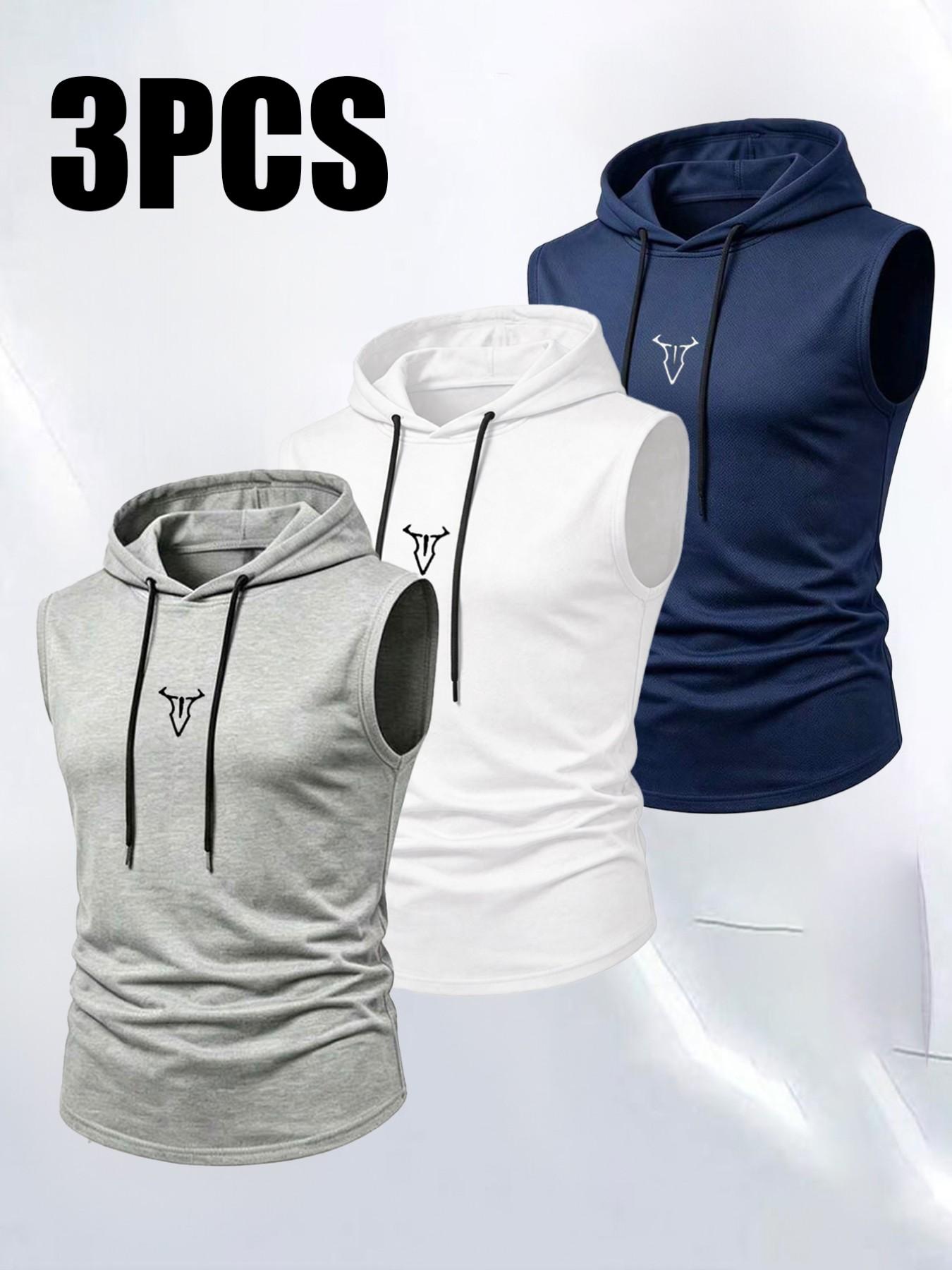 Men's Summer Lightweight Sports Running Fitness Tank Top, Fashion Casual Outdoor Hooded Vest, Comfortable and Stylish Activewear, Casual Gym Vests, Runners Vest