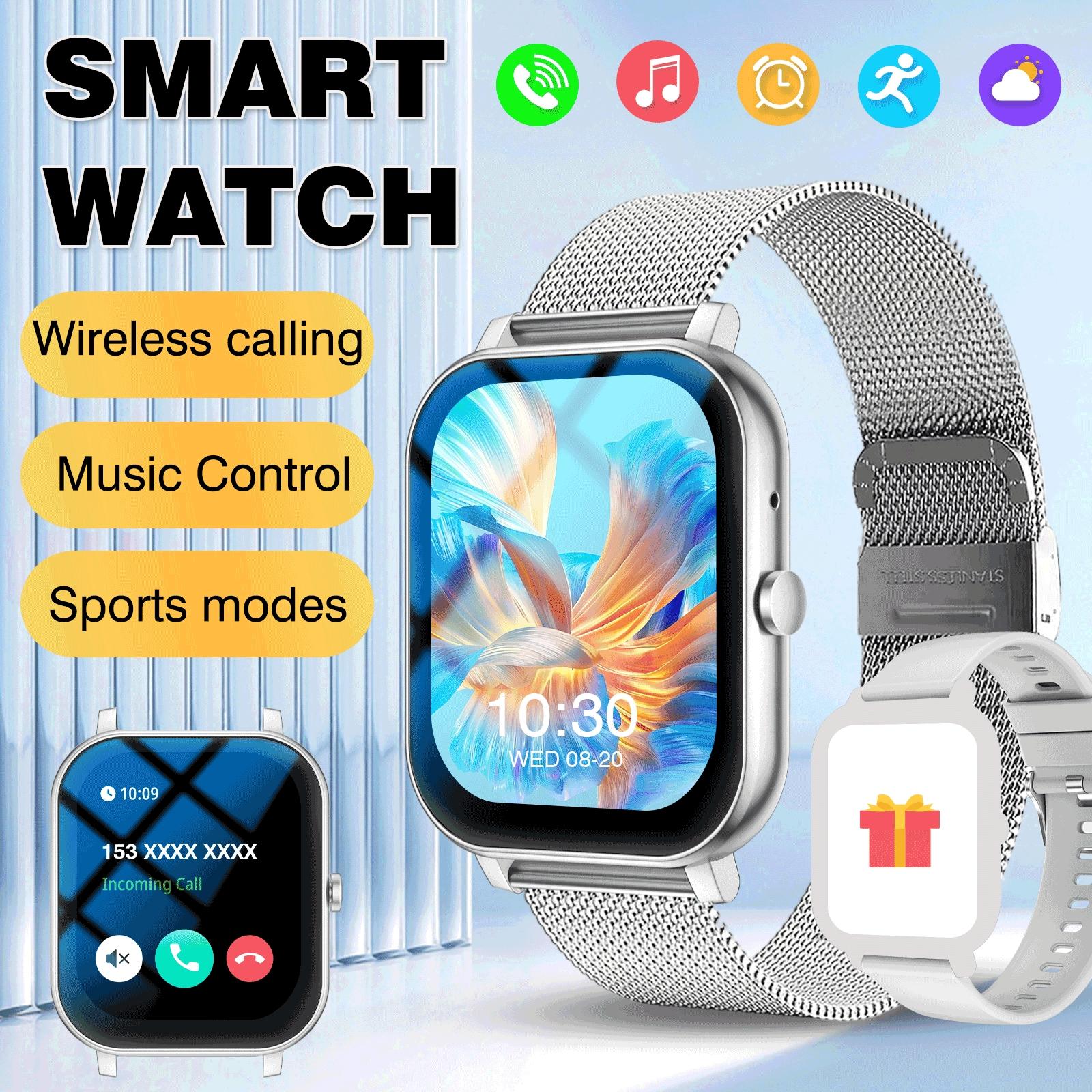 Smart Watch with Wireless Calling & Multi-Sport Mode, Call Reminder, Sms Alerts, Compatible with iPhone & Android Devices