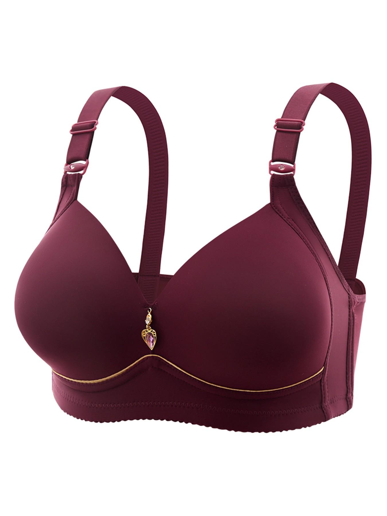 Women's Adjustable Strap Wireless Bra Set, Soft Comfortable Breathable Back Four Rows Buckle Lingerie, Casual Backless All Seasons Bras