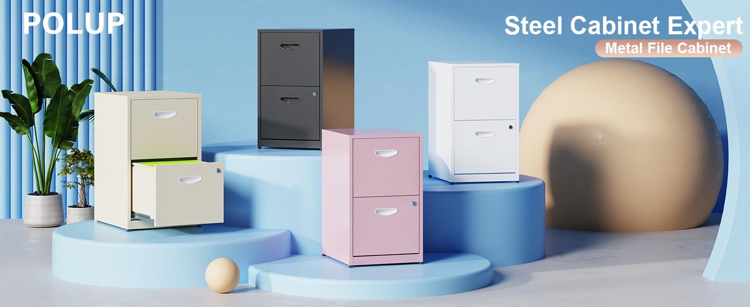 2 Drawer File Cabinet Metal Storage Filing Cabinet with Lock for Home Office Organizer Books Speciality Office Furniture Rustproof Corrosion resistant