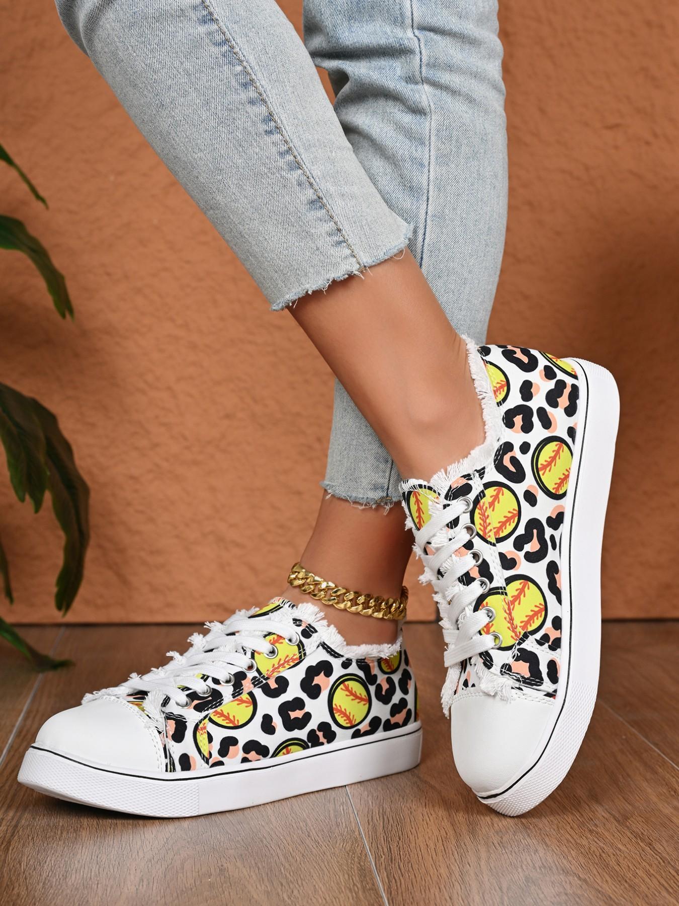 Women's Fashion Multi-Pattern Casual Shoes, Faux Fur Trim Canvas Sneakers, Breathable Outdoor Wear, Versatile Women's Footwear