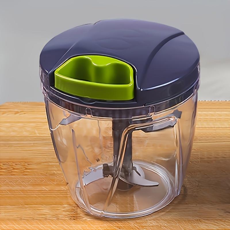 Manual Food Processor and Multi-Function Chopper, Vegetable Chopper Tool, Durable Plastic, Easy Pull Cord Design, Ideal for Slicing Onions Garlic Vegetables Fruits Nuts Herbs