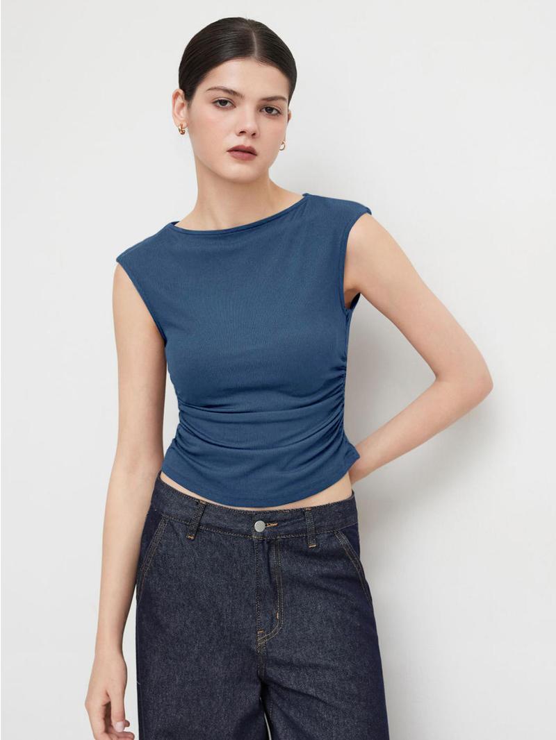 Women's Plain Tank Top, Casual Sleeveless Top for Summer, Women's Clothing for Daily Wear