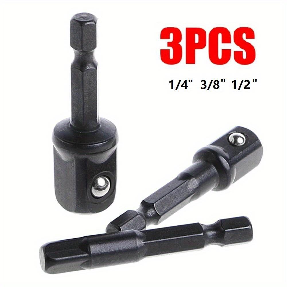 3 Pcs Black steel ball post ball post socket adapter hexagon to square head socket adapter.
