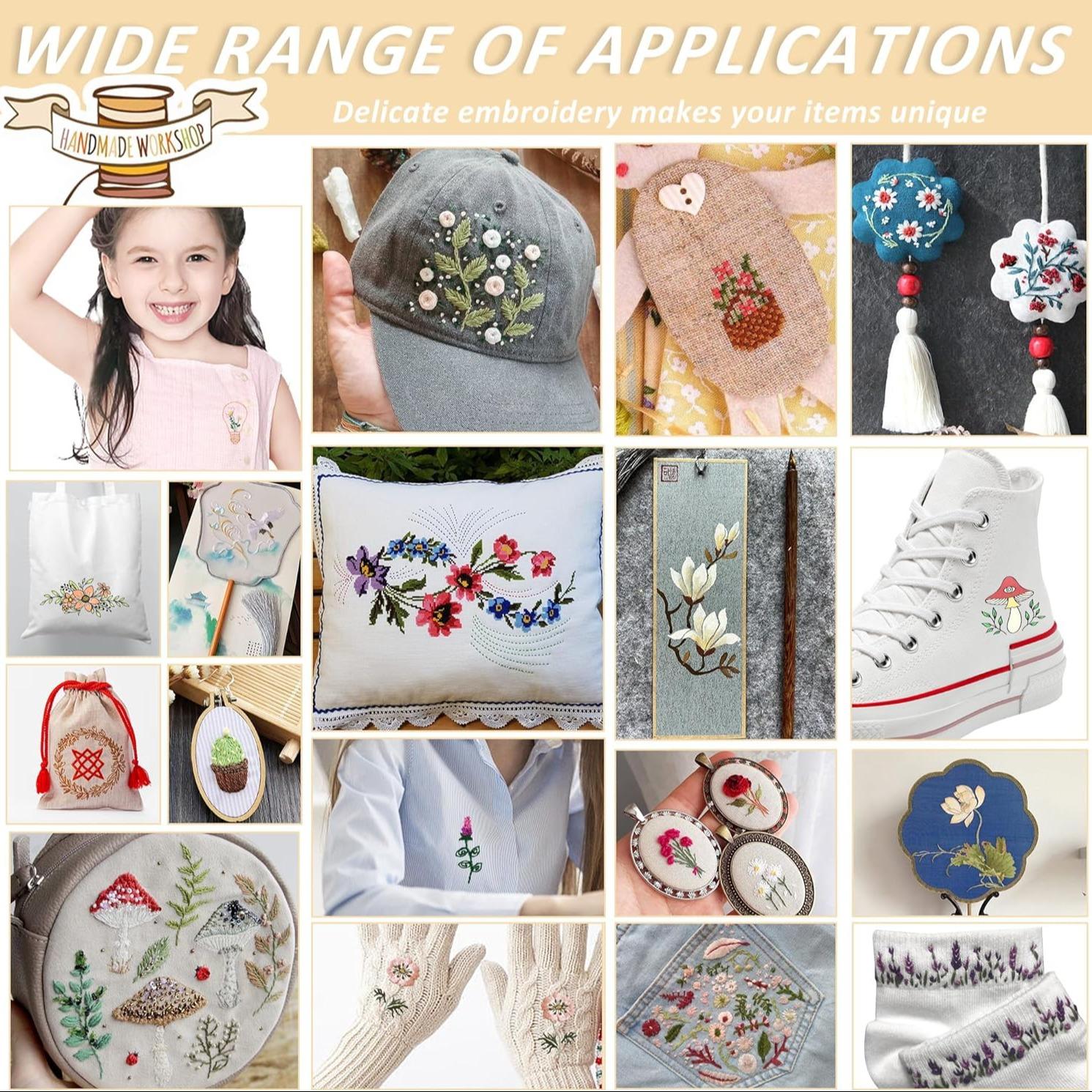 43Pcs Bee With Crown Water-Soluble Embroidery Patterns, Plant Pre-Printed Stabilizer Embroidery Stickers, Non-Woven Self-Stick Embroidery Stickers