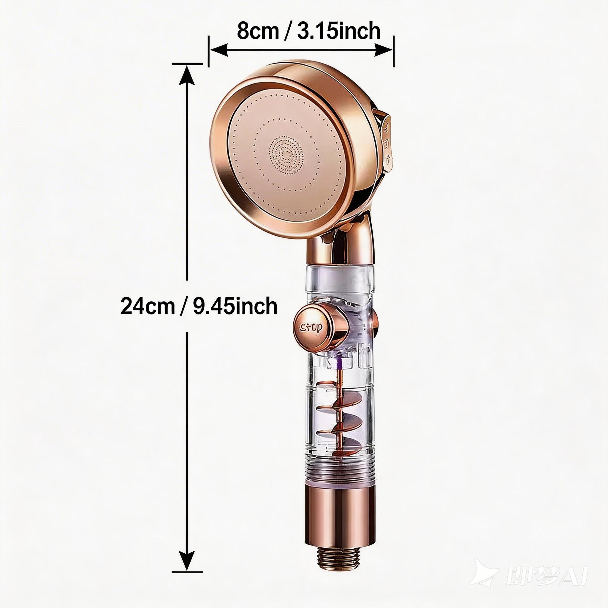 Three-Function Boosted Filter Shower Head, One-Touch Switch Water-Saving Bathroom Shower Spray, Efficient Pressure-Raised Design