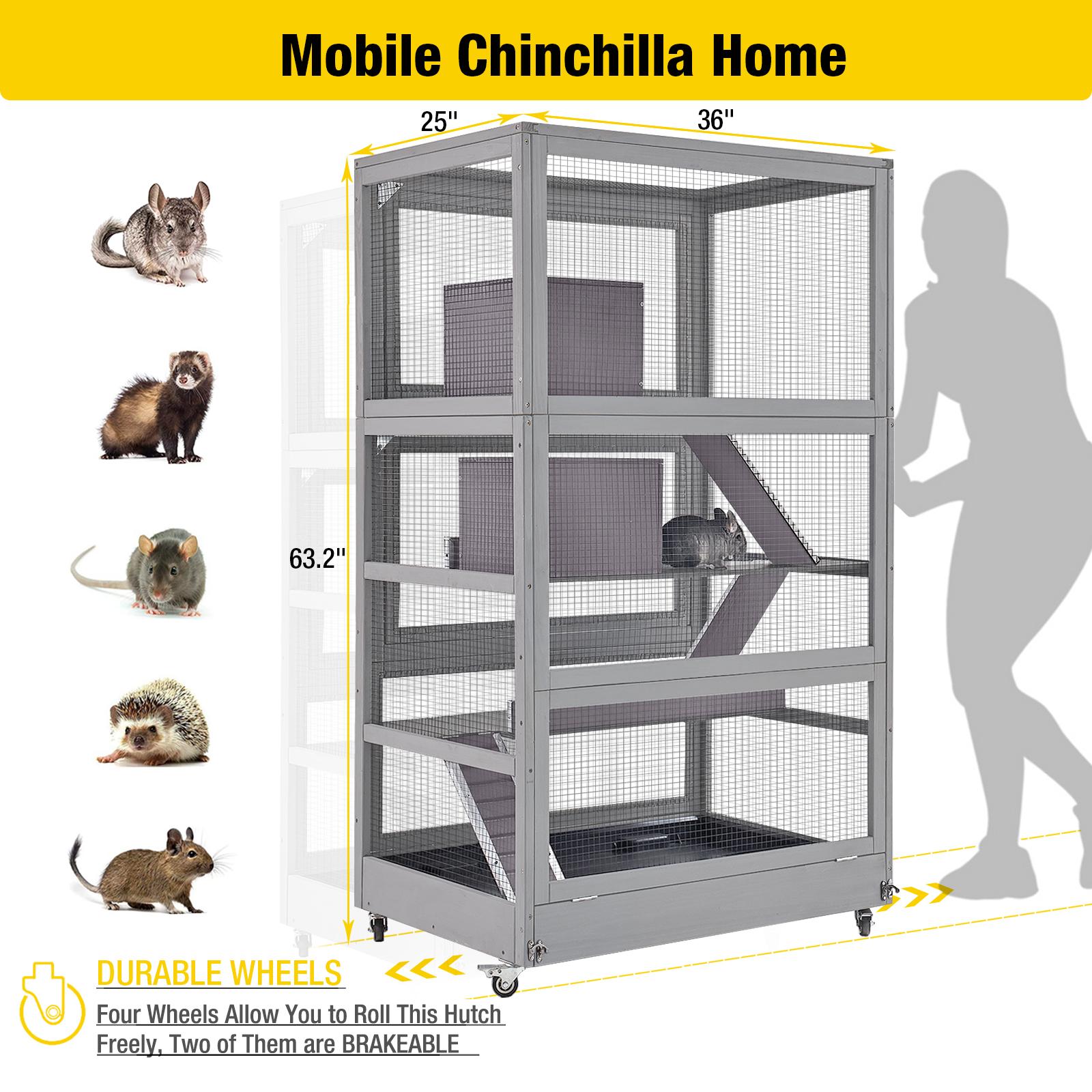 Aivituvin-AIR56 Large Wooden Chinchilla Ferret Cage