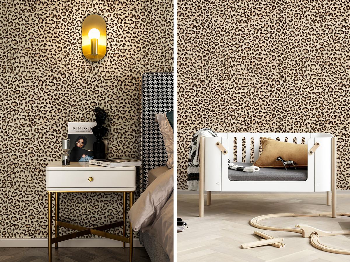 JIFFDIFF Leopard Print Peel and Stick Wallpaper Removable Cheetah Contact Paper Self Adhesive Brown Wall Paper for Accent Wall Renter Friendly Decor Waterproof Removable Wall Sticker
