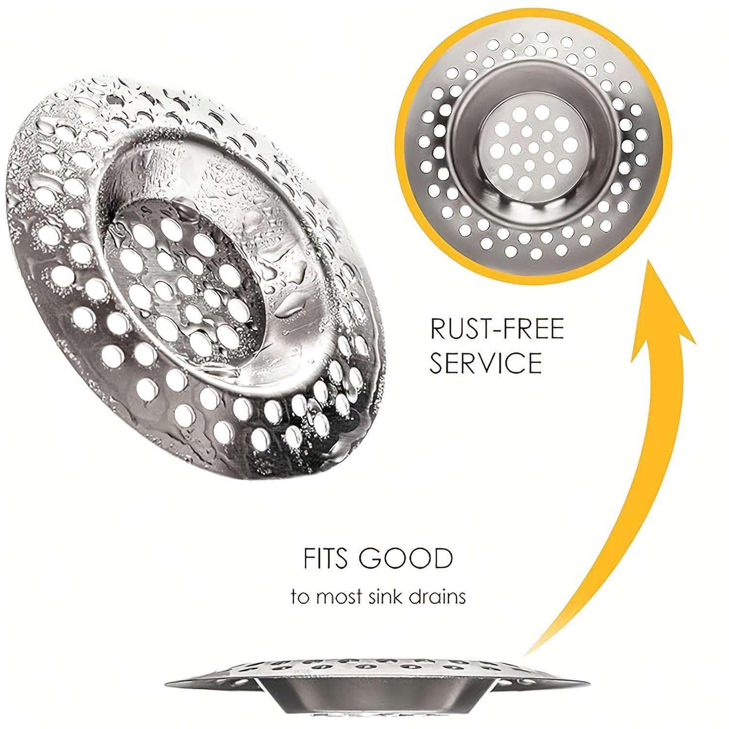 3/6pcs Stainless Steel Mesh Drain Filter, Kitchen Sink Strainer, Fits 3.1-6.9cm Drain Openings, Durable Food Waste Separator