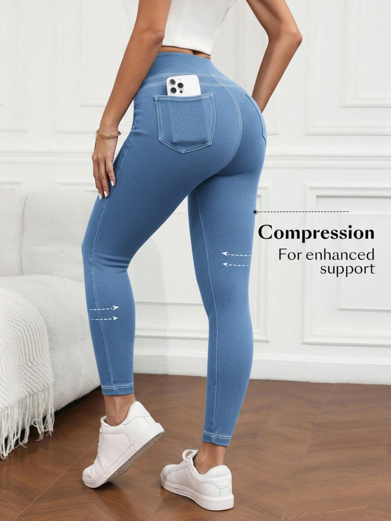 Women's High-Waisted Compression Denim Long Pants, Ultra-Elastic Waistband, Stretchy Slim Fit Streetwear, Casual Jeans Women's High-Waisted Compression Denim Long Pants, Ultra-Elastic Waistband, Stretchy Slim Fit Streetwear, Casual Jeans