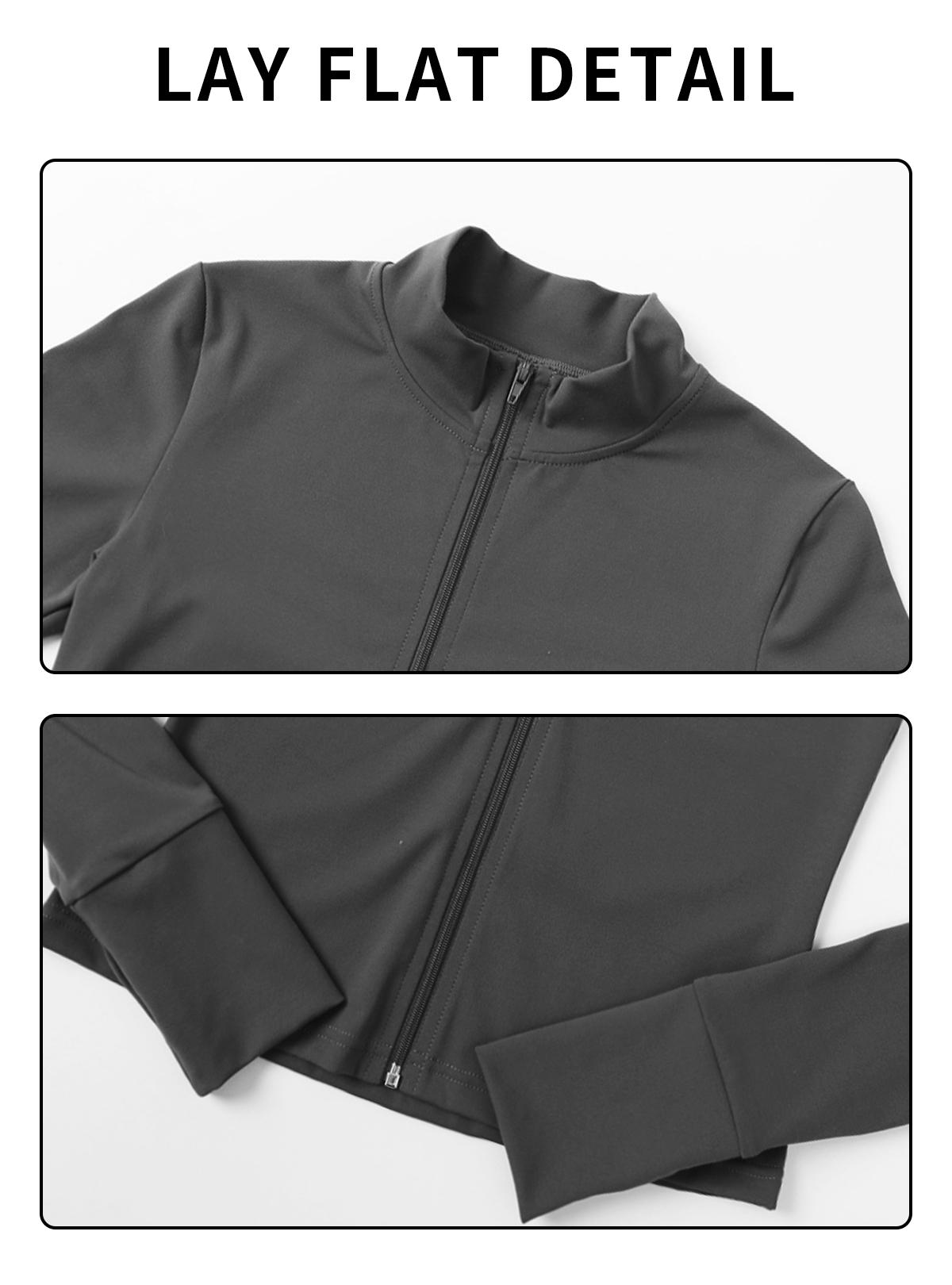 Women's Lightweight Full Zip Running Sports Jacket Workout Slim Yoga Sweatshirt with Thumbholes Athleisure Style SpringStatements