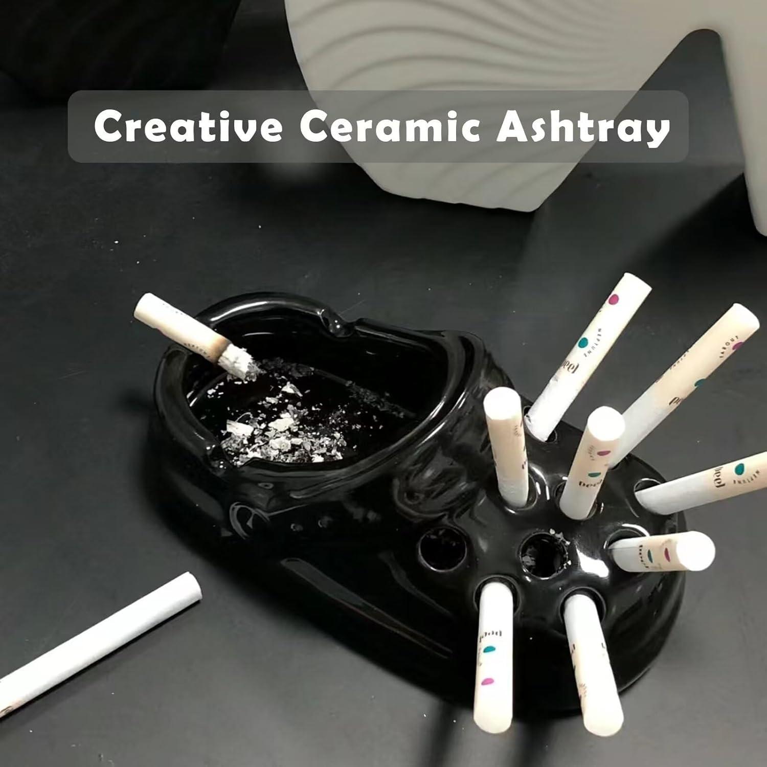 Creative Ceramic Ashtray, Cute Portable Ashtray for Home, Indoor, Outdoor, Patio, Office, Fashion Cigar Ashtray, Unisex Handmade Gift