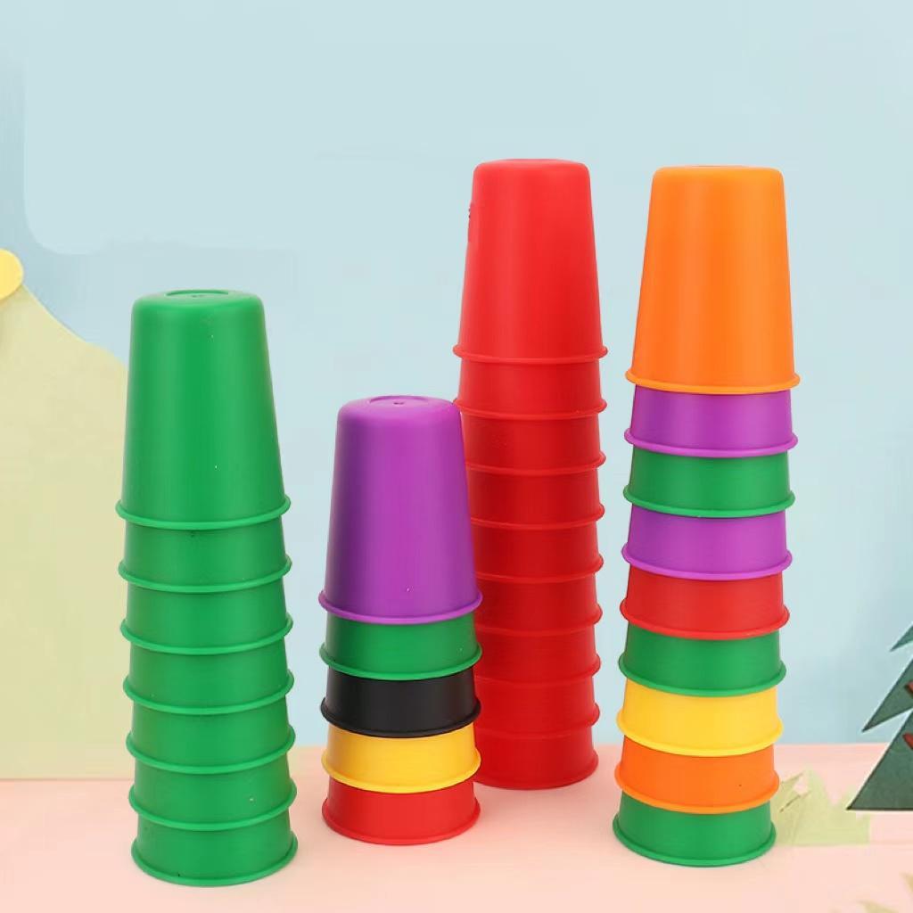 Montessori Plastic 10 Stacked Cups Game (Cup*10) - Unisex Non-Toxic Safe Washable Stress Relief Toy for Kids >3 Years Old, with Paper Game System & Cards, Aiding Intellectual Enlightenment, Color Recognition, Logic Training Montessori Plastic 10 Stacked Cups Game (Cup*10) - Unisex Non-Toxic Safe Washable Stress Relief Toy for Kids >3 Years Old, with Paper Game System & Cards, Aiding Intellectual Enlightenment, Color Recognition, Logic Training