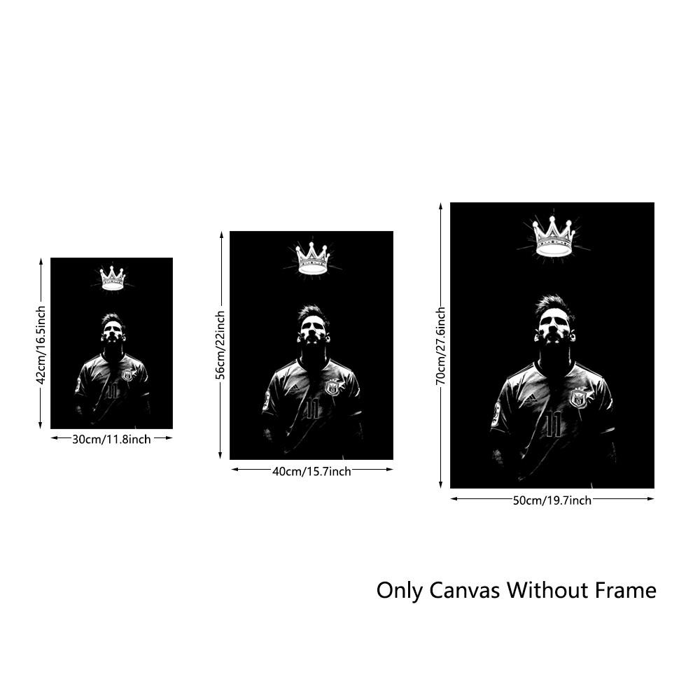 1 piece/set frameless canvas painting print poster, Canvas prints, minimalist style art, Lionel Messi, King of Football, a perfect gift for sports culture enthusiasts, ideal gift for bedroom, living room, kitchen, mural, wall decoration, room decoration