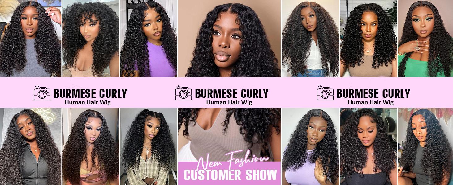 【NEW IN】Lemoda 13x6 HD Transparent Lace Front Human Hair Wigs 200 Density Pre-Cut / Pre-Plucked Brazilian Burmese Curly Lace Frontal Wig With Tiny Knots