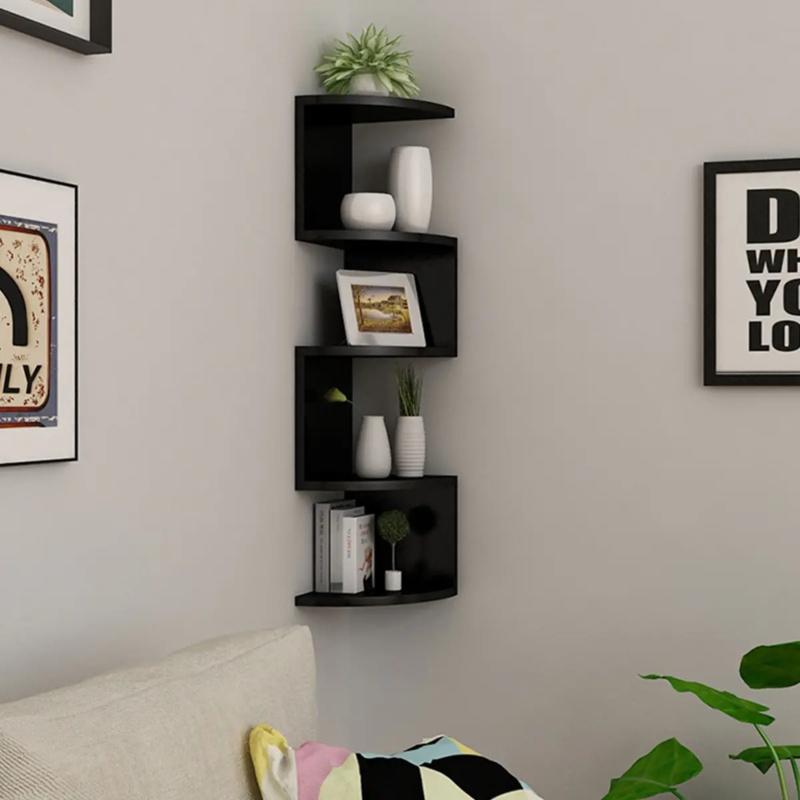 Creative 5-Tier Wall-Mounted Triangle Storage Rack, Multifunctional Decor Organizer for Living Room Kitchen and Bedroom, No Drill Space-Saving Solution, Wall Mounted Shelf