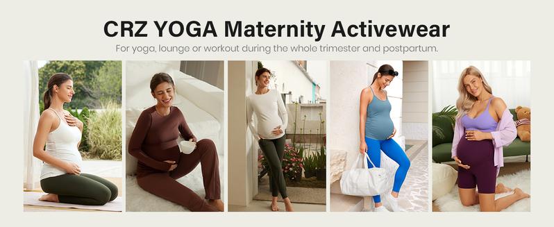 CRZ YOGA Womens Butterluxe Maternity Leggings with Pockets over the Belly 25" - Workout Active Yoga Pregnancy Pants Soft