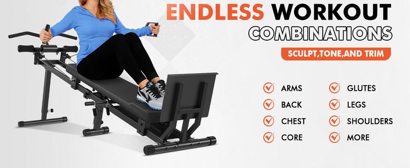 Total Home Gym with Detachable Footplate,Swing Attachment and Weight Holder,Versatile Total Body Training Machine for Home Gym Workout Total Home Gym with Detachable Footplate,Swing Attachment and Weight Holder,Versatile Total Body Training Machine for Home Gym Workout