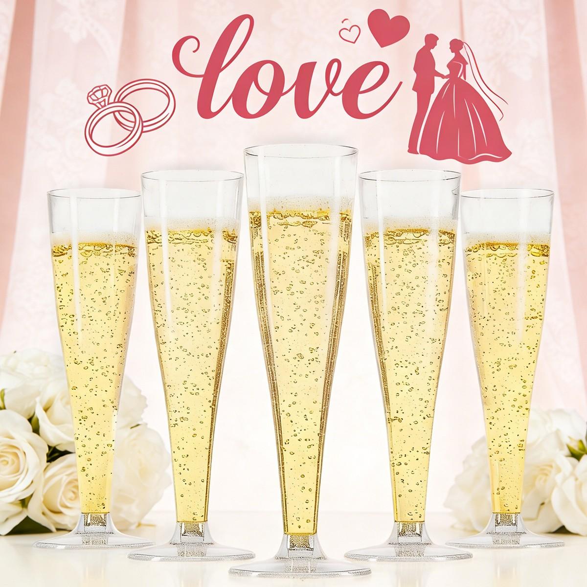 5/20pc transparent golden toasting champagne glass, cocktail glass, Martini glass, ice cream glass, dessert glass, 4.5 ounces. It is very suitable for use in birthday, family gathering, wedding toasting and festival occasions such as Thanksgiving, Christm