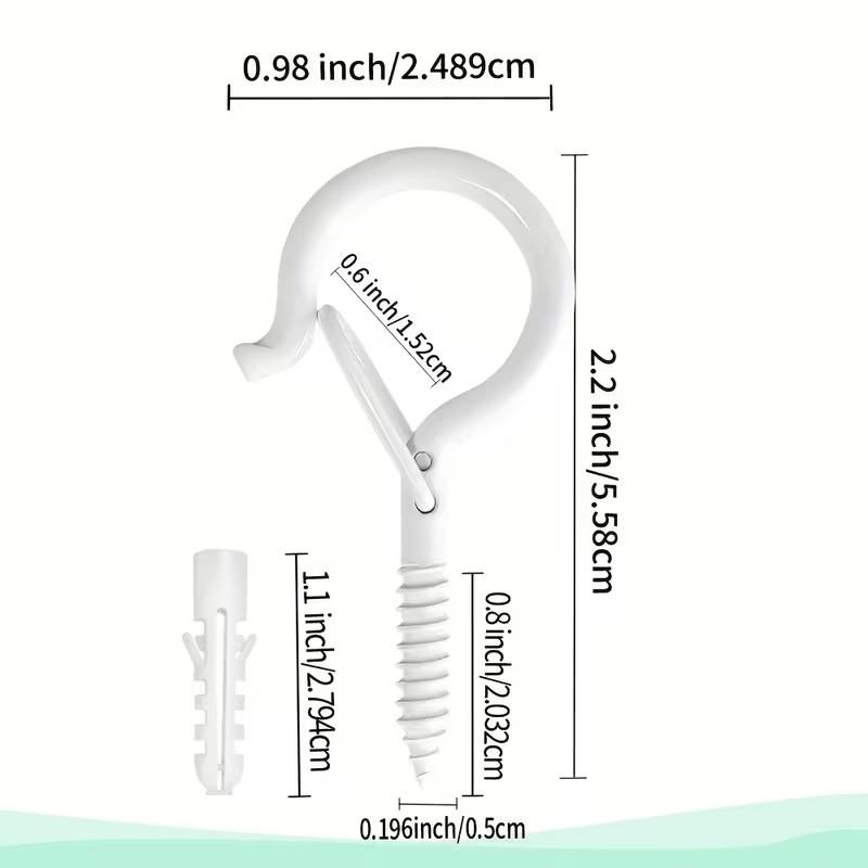 25/38pcs Outdoor Windproof Screw Hooks, Ideal for Hanging Christmas Lights, Potted Plants, Ceiling Hooks, Holiday Decoration, Q Hooks, Key Hooks, Utility Hooks