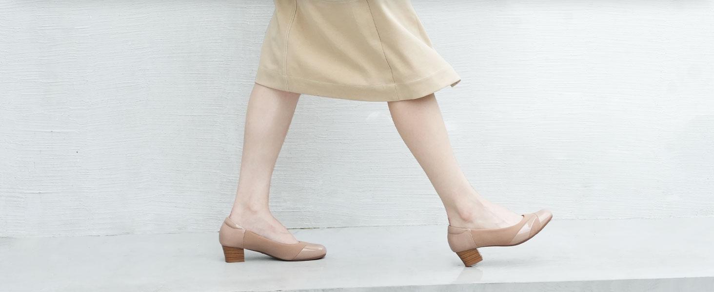 Ortho+rest Women Bunion-Friendly Dress Shoes Low Heel Slip on Loafers Pumps Footwear Girl Elegant Stylish