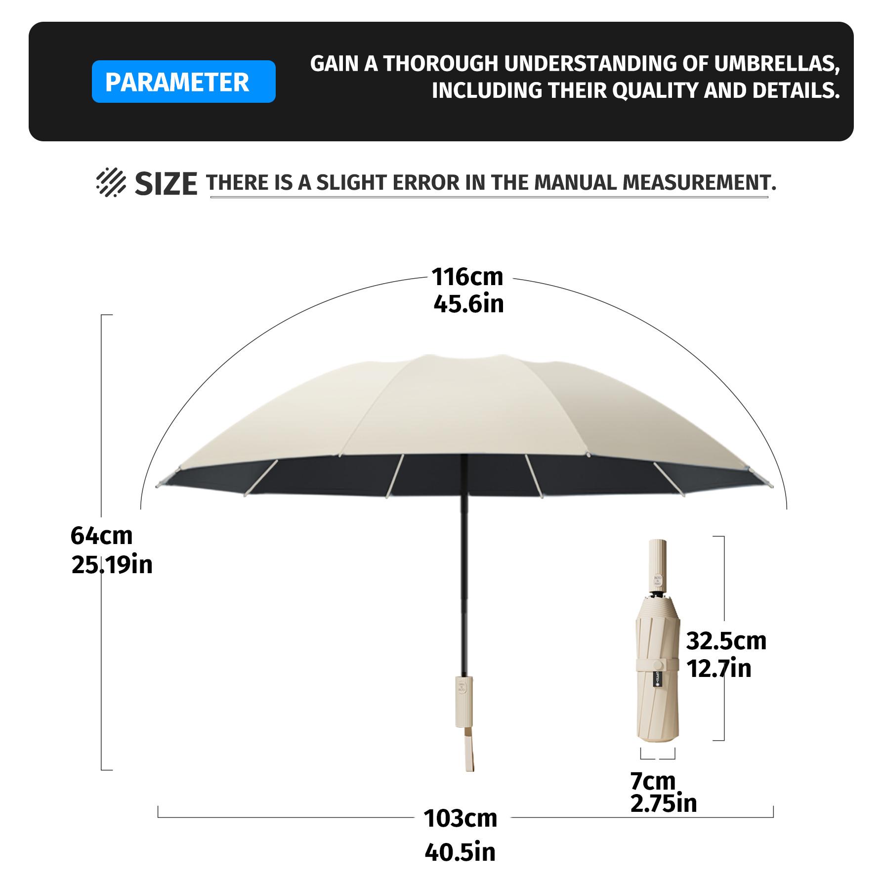 Auto Open Close Large Umbrella, Premium Windproof Waterproof Umbrella, 2-in-1 Rain & Sun Protection Parasol for Family Outings & Outdoor Activities